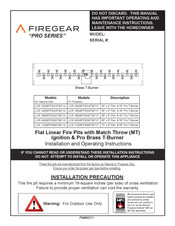 Firegear LOF-4808FPS42TMT-P Installation And Operating Instructions Manual