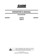 Case CX225 TIER 3 Operator's Manual