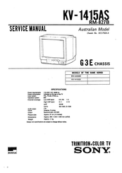 Sony KV-1415GE Service Manual