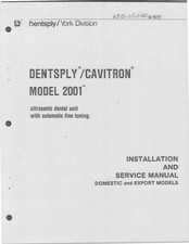DENTSPLY CAVITRON 2001 Installation And Service Manual