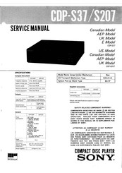 Sony CDP-S207 Service Manual