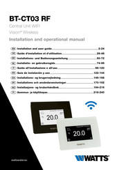 Watts Vision BT-CT03 RF Installation And Operational Manual