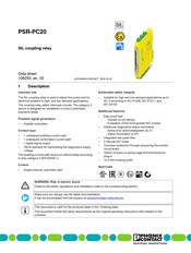 Phoenix Contact PSR-PC20-1NO-1NC-24DCSC Operating Manual