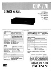 Sony CDP-70 Service Manual