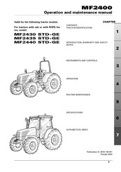 MASSEY FERGUSON MF2400 Series Operation And Maintenance Manual