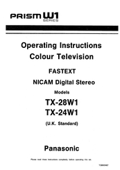 Panasonic PRISM TX-24W1 Operating Instructions Manual