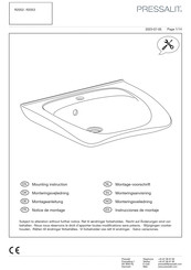 Pressalit MATRIX CURVE II R2052000 Mounting Instruction