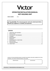Victor BC21 Operator's & Installation Manual