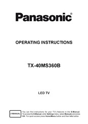 Panasonic TX-40MS360B Operating Instructions Manual