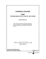 HP 5328A User Manual