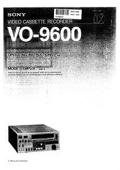 Sony VO-9600 Operating Instructions Manual