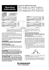Pioneer PD-M552 Operating Instructions Manual