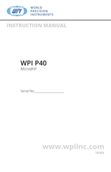 WPI P40 Instruction Manual