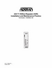 ADTRAN 239 T1 Installation And Maintenance Practice