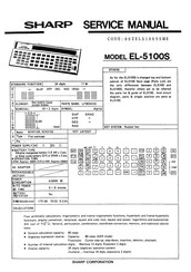Sharp EL-5100S Service Manual