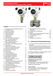 ARMANO PTDi Operating Instructions Manual