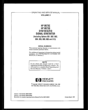 HP HP 8673C Operating And Service Manual