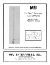 MFJ Enterprises MFJ-1796 Instruction & Assembly Manual