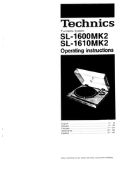 Technics SL-1600MK2 Operating Instructions Manual