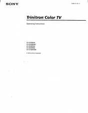 Sony Trinitron KV-32XBR48 Operating Instructions Manual