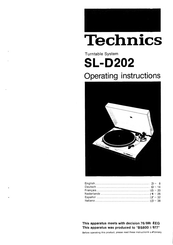 Technics SL-D202 Operating Instructions Manual