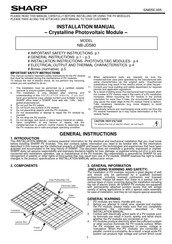 Sharp NB-JD580 Installation Manual