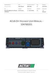 Actia ACU6 User Manual