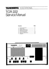 TANDBERG EDUCATIONAL TCR 222 Service Manual