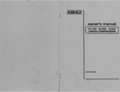 Ashly LIMITER/COMPRESSORS CL-100 Owner's Manual