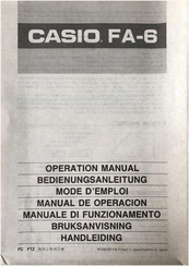 Casio FA-6 Operation Manual