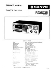 Sanyo RD5035 Service Manual