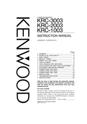 Kenwood KRC-1003 Instruction Manual