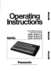 Panasonic WRS4416 - RAMSA CONSOLE Operating Instructions Manual