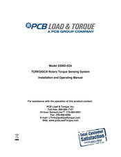 PCB Piezotronics TORKDISC 5309D-02A Installation And Operating Manual