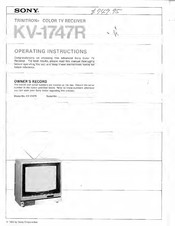 Sony KV-1747R Operating Instructions Manual