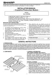 Sharp NU-JC425B Installation Manual