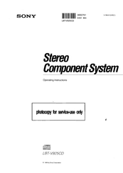 Sony LBT-V925CD Operating Instructions Manual