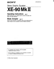 Sony XE-90 MkII Operating Instructions Manual