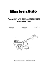 Western Auto 3455A89 Operation And Service Instructions Manual
