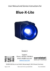 iSi Correlated solutions Blue-X-Lite User Manual And Service Instructions