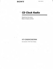 Sony ICF-CD825RM - Cd Clock Radio Operating Instructions Manual