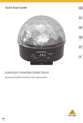 Behringer EUROLIGHT DIAMOND DOME DD610 Quick Start Manual