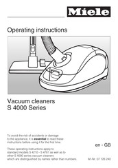 Miele S 4210 Operating Instructions Manual