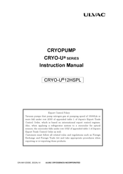 Ulvac CRYO-U 12HSPL Instruction Manual