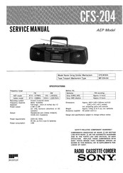 Sony CFS-204 Service Manual