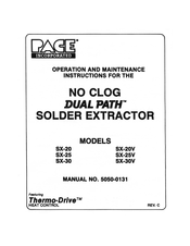 Pace DUAL PATH SX-20V Operation And Maintenance Instruction