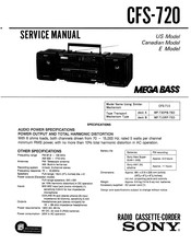 Sony MEGA BASS CFS-720 Service Manual