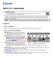 Extron electronics NAV E 121 Setup Manual