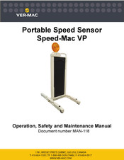 VER-MAC Speed-Mac VP Operation, Safety And Maintenance Manual
