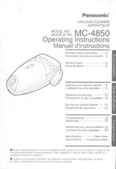 Panasonic MC4850 - CANISTER VACUUM Operating Instructions Manual